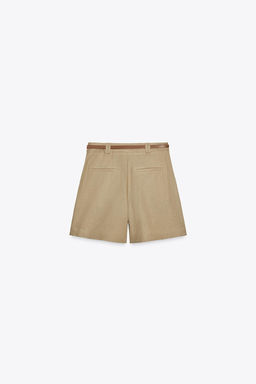 BERMUDA SHORTS WITH BELT IN A LINEN BLEND - Zara фото 5