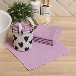 Набор махровых декоративных салфеток Этель Сердечки 30х30см-5шт, 100% хлопок