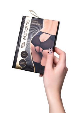 Эротические трусики-пояс для чулок Waname Elegance с высокой посадкой черные (42-44) - Waname apparel фото 17