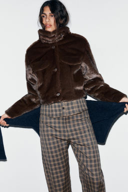 CHECKED BALLOON TROUSERS - Zara фото 9