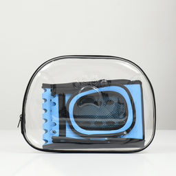 Переноска для животных прозрачная, 42*32*28 см, голубая - Пижон фото 15