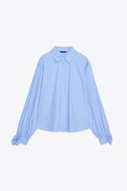 POPLIN SHIRT WITH TIES - Zara фото 6