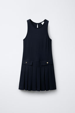 PLEATED PINAFORE DRESS