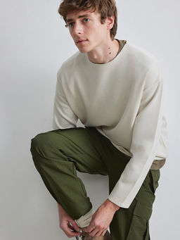 Bisiklet Yaka Erkek Sweatshirt