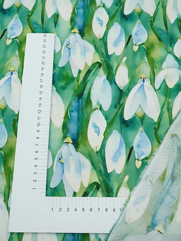 Штапель Премиум (Digital) Акварельные крокусы, ш.1.45м, вискоза-100%, 120гр/м.кв - Купава фото 8