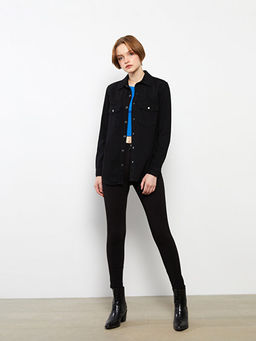 ?nden D??me Kapamal? D?z Uzun Kollu Kad?n Rodeo Jean G?mlek