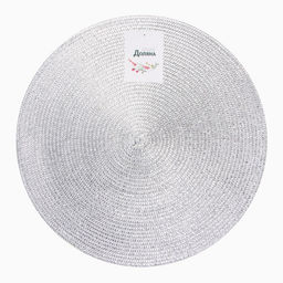 Салфетка сервировочная «Доляна», серебро, d=38 см