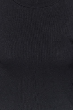 Trendyolmilla Siyah-Beyaz 2li Paket Fitilli Dik Yaka Fitted/Vucuda Oturan Uzun Kol Esnek Orme Bluz TWOAW24BZ00257