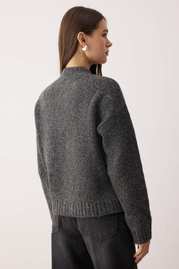 Vizon Fermuarl? Dik Yaka Yumusak Dokulu Payetli Triko H?rka TWOAW26HI00053 - Trendyolmilla фото 7