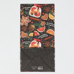 Цена за 10 шт. Пакет подарочный без ручек новогодний «Счастливых моментов», 10×19.5×7 см