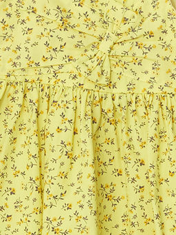 Kare Yaka Puantiye K?z ?ocuk Elbise