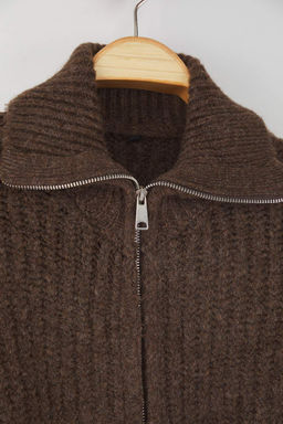 Wardrobe Essentials Kahverengi Fermuarl? Yumusak Dokulu Genis Kal?p Triko H?rka|TWOAW26HI00049
