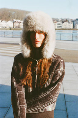CHECKED KNIT CARDIGAN - Zara фото 2