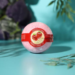 Цена за 2 шт. Бомбочка для ванны, 120 г, аромат клубники со сливками, Кладовая красоты