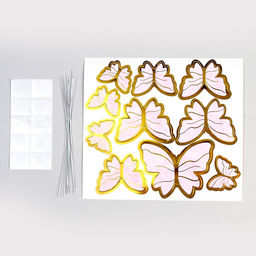 Набор для украшения торта С днём рождения, бабочки, цвет розовый - Страна карнавалия фото 5