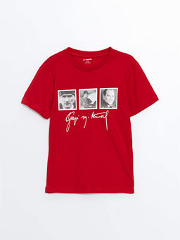 Bisiklet Yaka Atat?rk Bask?l? Erkek Bebek Ti??rt