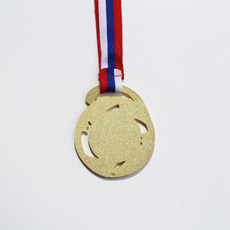 Медаль под нанесение 185 Звезды диам 5 см. Цвет зол. С лентой - Командор фото 4