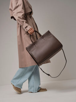 Сумка кожаная шоппер Deboro 30638 коричневый торф