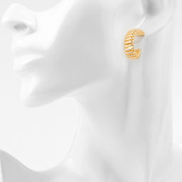 Серьги металл Геометрия дорожка акары, цвет золото, d=3.3 см - Qf фото 3