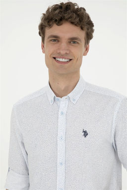 Мужская синяя рубашка с длинным рукавом Неожиданная скидка в корзине - U.s. polo assn фото 2