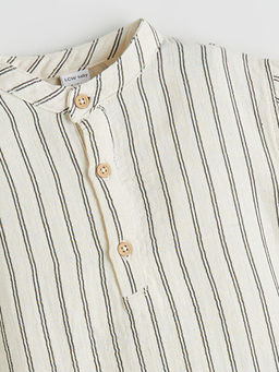 Hakim Yaka ?izgili Erkek Bebek G?mlek