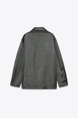 ZW COLLECTION SATIN LINEN BLEND BLAZER - Zara фото 7