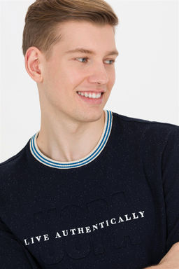 Мужская темно-синяя толстовка с круглым вырезом - U.s. polo assn фото 8