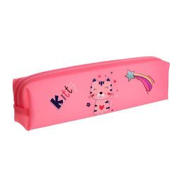 Пенал школьный на молнии «Кошечка», МИКС