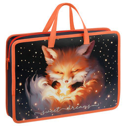 Папка на молнии с ручками А4 ArtSpace "Magic Fox" ширина 70мм (ПТЛ-14Л70002) пластик