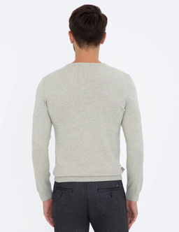 Kum Melanj Slim Fit Bisiklet Yaka Basic Triko Kazak - Pierre cardin фото 4