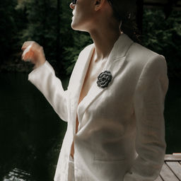 Брошь Черный цветок - Orgalica фото 4