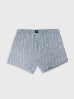 Цена за 2 штуки! Трусы шорты мужские серые в полоску текст полоска на сизом 411152 - Mark formelle фото 5