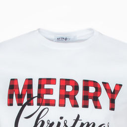 Футболка мужская KAFTAN Merry Christmas, размер 54, хлопок 100%, белая