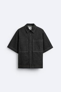 KONTRAST UST DIKISLI DENIM GOMLEK - Zara фото 7
