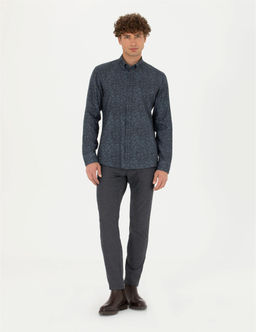 Lacivert Slim Fit Uzun Kollu G_mlek - Pierre cardin фото 4
