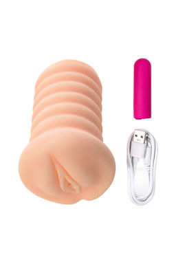 Мастурбатор реалистичный с вибрацией KOKOS Three Sisters Lady, TPR, телесный, 18 см  фото 6