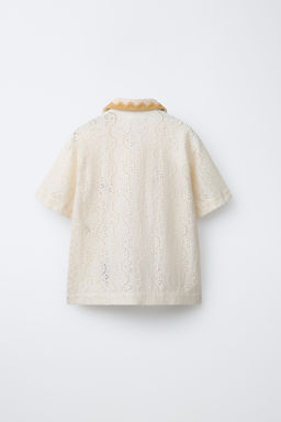 CAMISA PUNTO CROCHET BORDADOS / Crudo - Zara фото 3