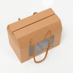 Цена за 5 шт. Коробка-пакет, с окном и ручками, крафтовая, 15 х 11 х 9 см - UPAK LAND фото 2