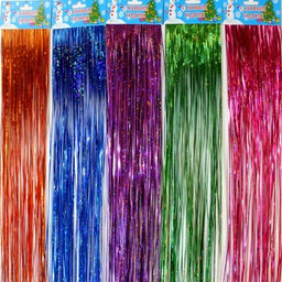 Цена за 5 шт. Дождик новогодний 0,5м *20см, голографический, цвет ассорти (ДГ-201) Россия