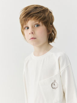 Лонгслив оверсайз Молоко с карманом - Bungly фото 6