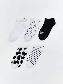 Desenli Kad?n Patik ?orap 5li