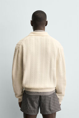 CABLE KNIT TEXTURED CARDIGAN - Zara фото 3
