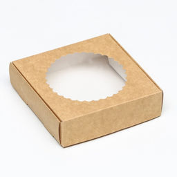 Цена за 3 шт. Коробка сборная, крафт, с окном, 11.5×11.5×3 см