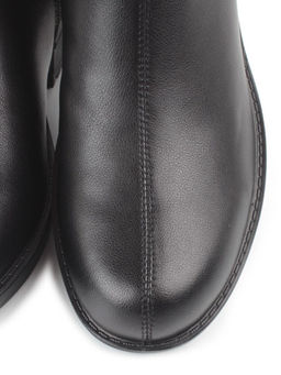 01-5575-1 BLACK Ботинки демисезонные женские (натуральная кожа, натуральная байка)