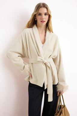 Antrasit Kurk Detayl? Oversize/Genis Kal?p Selanik Esnek Orme Ceket TWOAW26CE00080 - Trendyolmilla фото 5