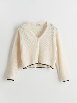 V Yaka Ajurlu K?z ?ocuk Triko H?rka