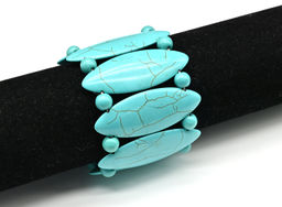 Браслет из бирюзы (имитация) овал 22*55, шар 8мм