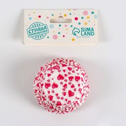 Тарталетки бумажные Сердечки, 50 шт. - Страна карнавалия фото 2