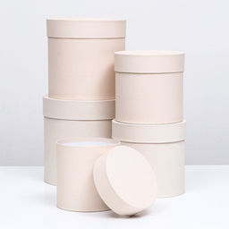 Набор шляпных коробок 5 в 1 Ваниль, 20 20 20 13,5 13,5 13,5 см - UPAK LAND фото 7