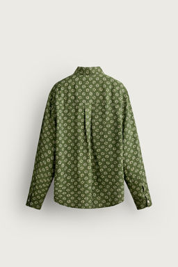 CAMISA FLUIDA ESTAMPADO FLORAL / Verde medio - Zara фото 8